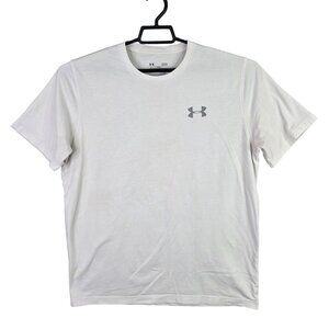 Mens Under Armour White Loose Fit Heat Gear T Shirt Short Sleeve Crew Neck L